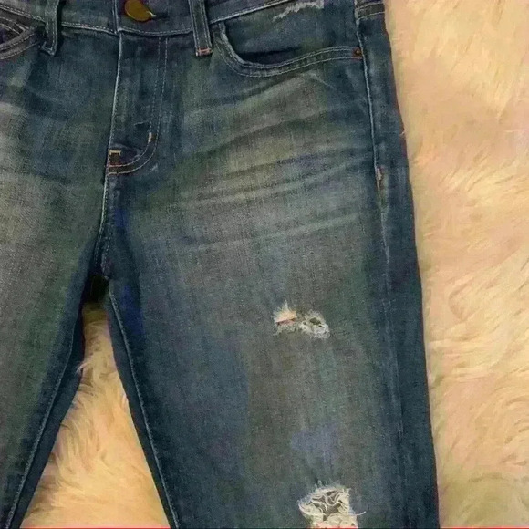 Current/Elliott The Stiletto 80s Distressed Mid Rise Jeans Womens 28 Medium Wash - Picture 4 of 13